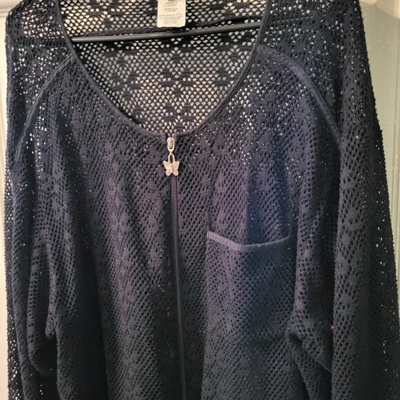 Beach Swimsuit Cover-Up by Le Cove, Size 1X. Long Sleeves. Zipper Closure - Picture 3 of 5